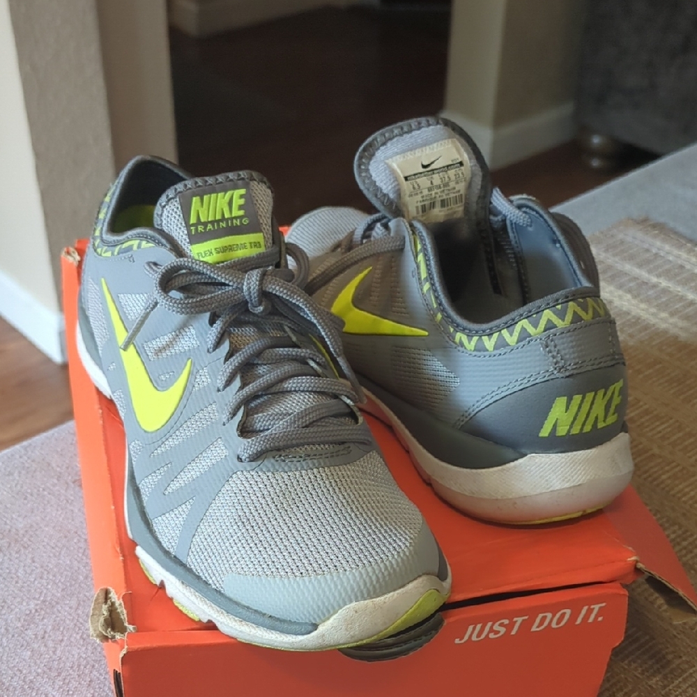 Nike Gray and Yellow Training Sneakers